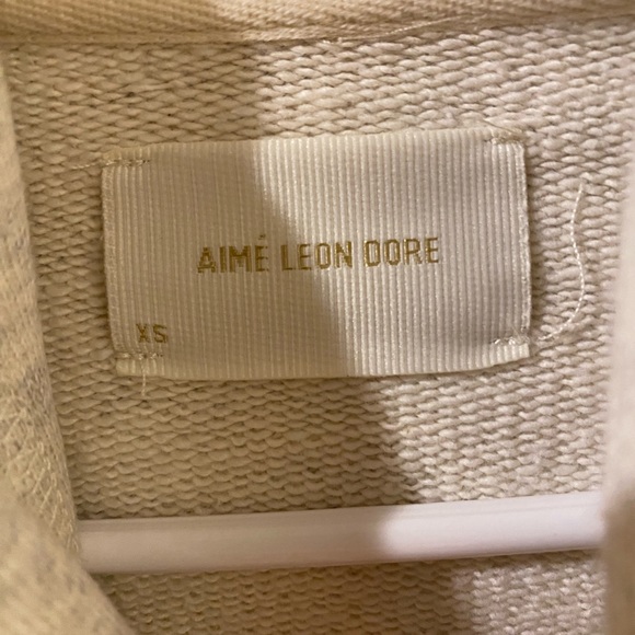 AIME LEON DORE crewneck hoodie in oatmeal - Picture 4 of 5